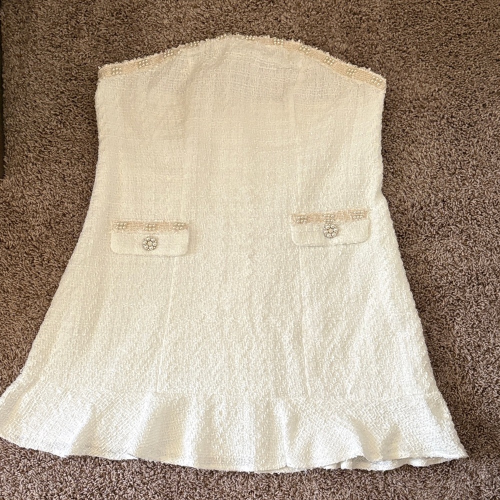 SHEIN White Strapless Mini Dress